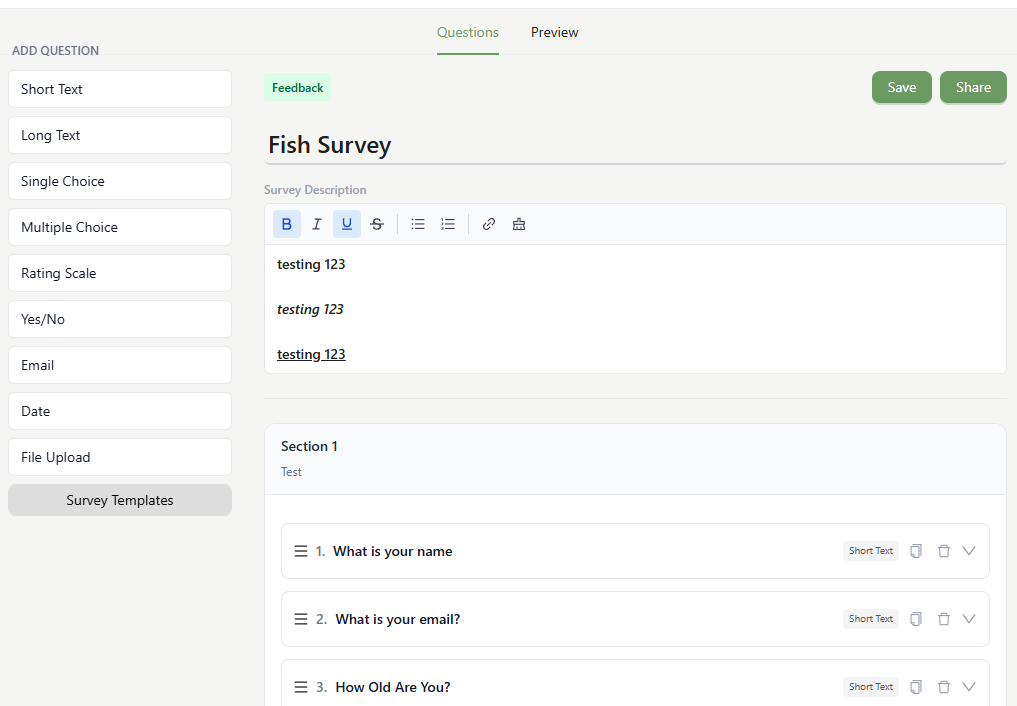 The survey editor.